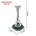 thumbnail image 3 of Bloques de construcción de Arquitectura de ciudad, Aguja Espacial, Taj Mahal, Big Ben, Torre Eiffel, Londres, Nueva York, París, juguetes de construcción para adultos, 3 of 4
