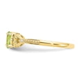 thumbnail image 4 of 10K Yellow Gold Ring Band with Stones (08) August Peridot Oval Green Diamond Round, Size 7, 4 of 5
