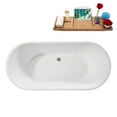 thumbnail image 6 of 66.5" Streamline B-256-45-BBR Soaking Freestanding Tub and Tray With Internal Drain in Brushed Brass, 6 of 10