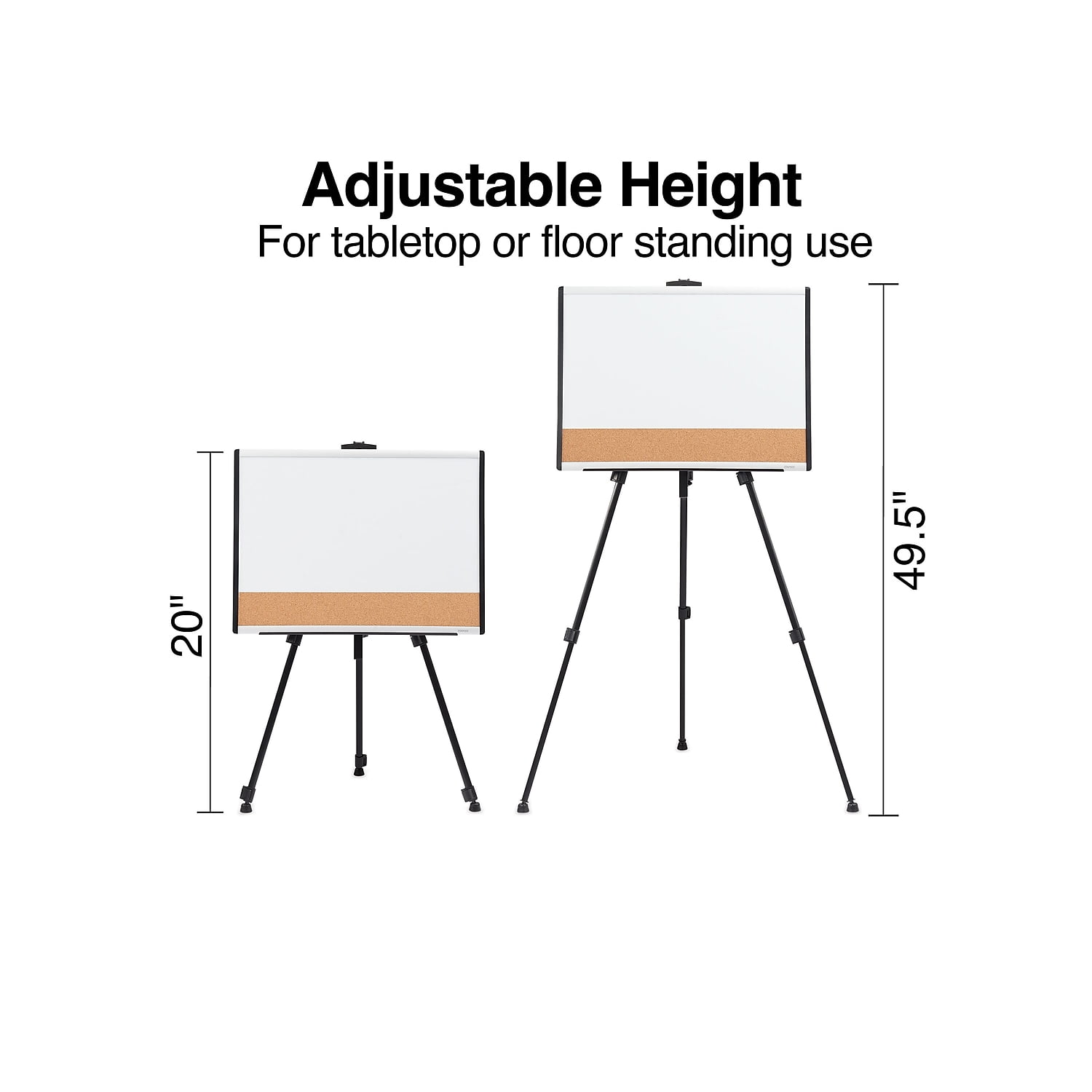 Staples Tripod Display Easel 63" Black Aluminum 2/Pack ST28070/28070VS