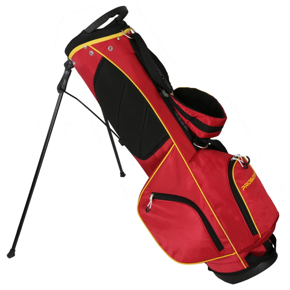 Prosimmon Golf DRK 7 Lightweight Golf Stand Bag with Dual Straps Crimson/Gold