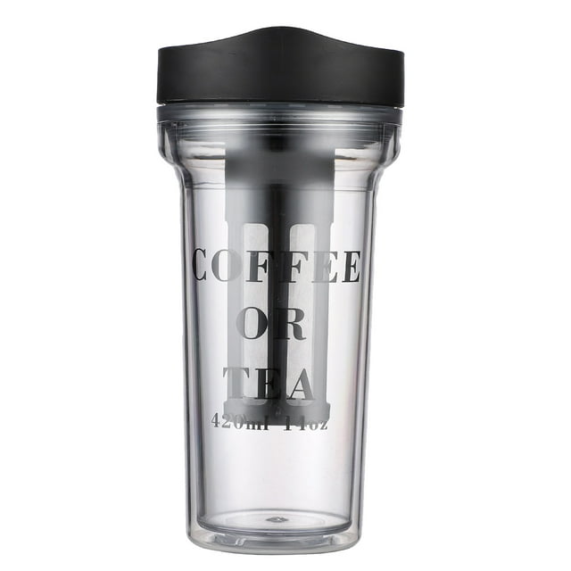 Generic Cold Brew Cup Portable Cold Brew Coffee Maker Cold Brew Coffee Tea Airtight Bottle Iced Coffee Cup with Lid Stainless Steel Filter Reusable Cold Brew Coffee Tea Cup