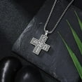 thumbnail image 2 of DVEATR Chi Rho Cross Necklace 925 Sterling Silver Alpha Omega PX XP Symbol Cross Pendant Religious Jesus Christian Jewelry, w/Stainless Steel Chain 22"+2", 2 of 7