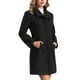 thumbnail image 4 of Abrigos de invierno elegantes Inspire Chic para mujer, abrigo de botón casual, abrigo tipo guisante, XL, negro, 4 of 5