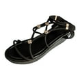 thumbnail image 1 of Bmisegm Ladies Summer Flower Mesh Hollow Out Open Toe Outer Wear Beach Large Size Slope Heel Sandals Womens Sandals Summer Black 9, 1 of 9
