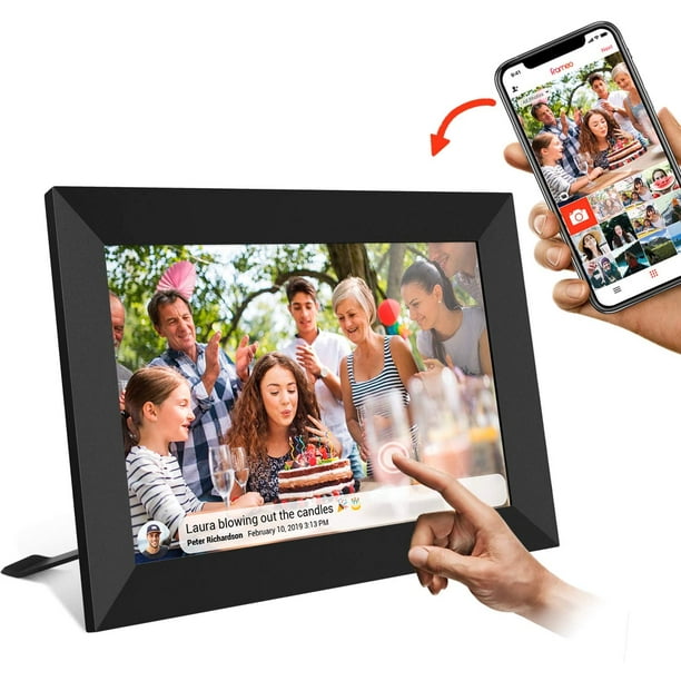 Cadre photo numérique UCMDA - Cadre photo numérique Smart WiFi Cloud de 8  pouces avec écran tactile HD 1280x800 IPS, 