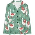 thumbnail image 4 of HPINK-T Geese Leaves Pattern Women's Long-Sleeve Shirt And Full-Length Bottom Pajama Set, 4 of 6
