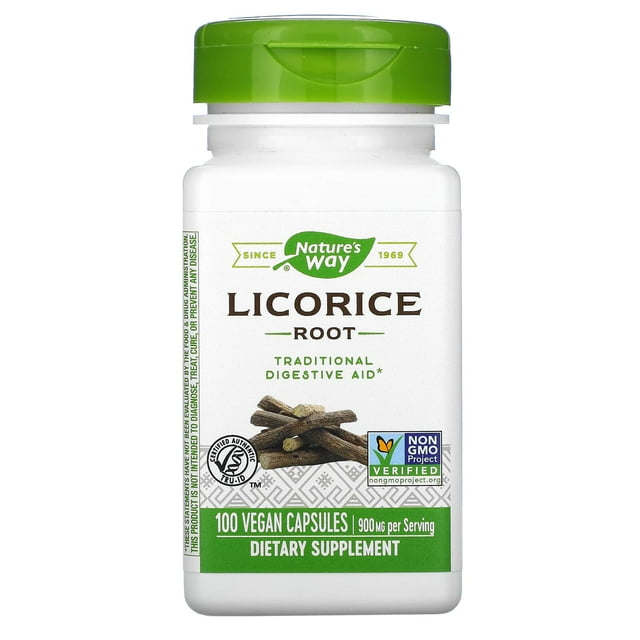 Nature's Way | Licorice Root, 100 Caps | Raíz de Regaliz, 100 Cápsulas, Apoyo digestivo