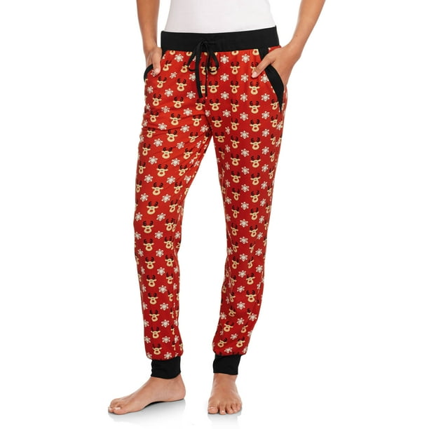 No Boundaries Juniors' holiday printed peached jogger pants - Walmart.com