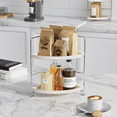 thumbnail image 3 of 2-Tier Corner Bathroom Countertop Organizer,Vanity Makeup Skincare Cosmetics Shelf or Kitchen Spice Rack (Silver), 3 of 10