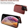 thumbnail image 5 of MYKOMI Compatible with iPhone 12 Mini Wallet Case with Card Holder, PU Leather Kickstand Card Slots Case, Double Magnetic Clasp and Durable Shockproof Cover 5.4 Inch(Brown), 5 of 7