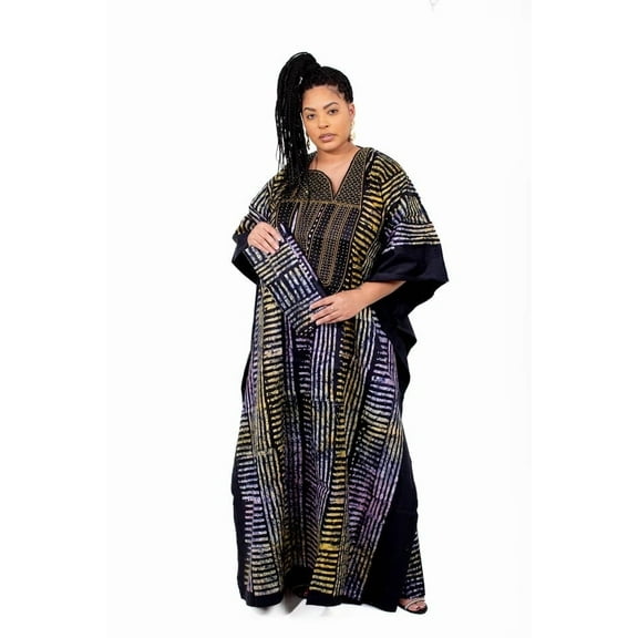 Smooth Visage African Print Embroidery Design Boubou(BuBu) Kaftan Gown