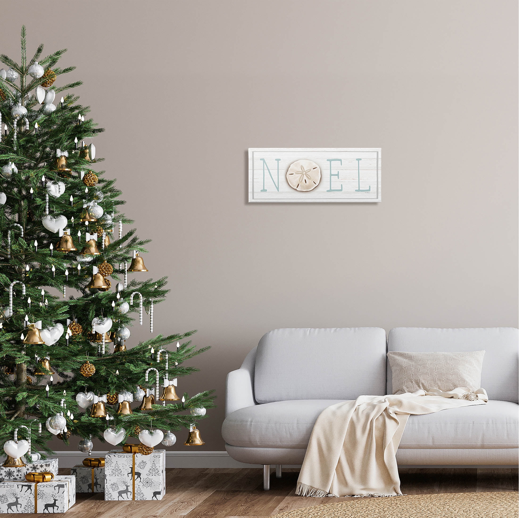 Stupell Industries Noel Holiday Sand Dollar Sign Graphic Art Gallery Wrapped Canvas Print Wall Art, Design by Elizabeth Tyndall
