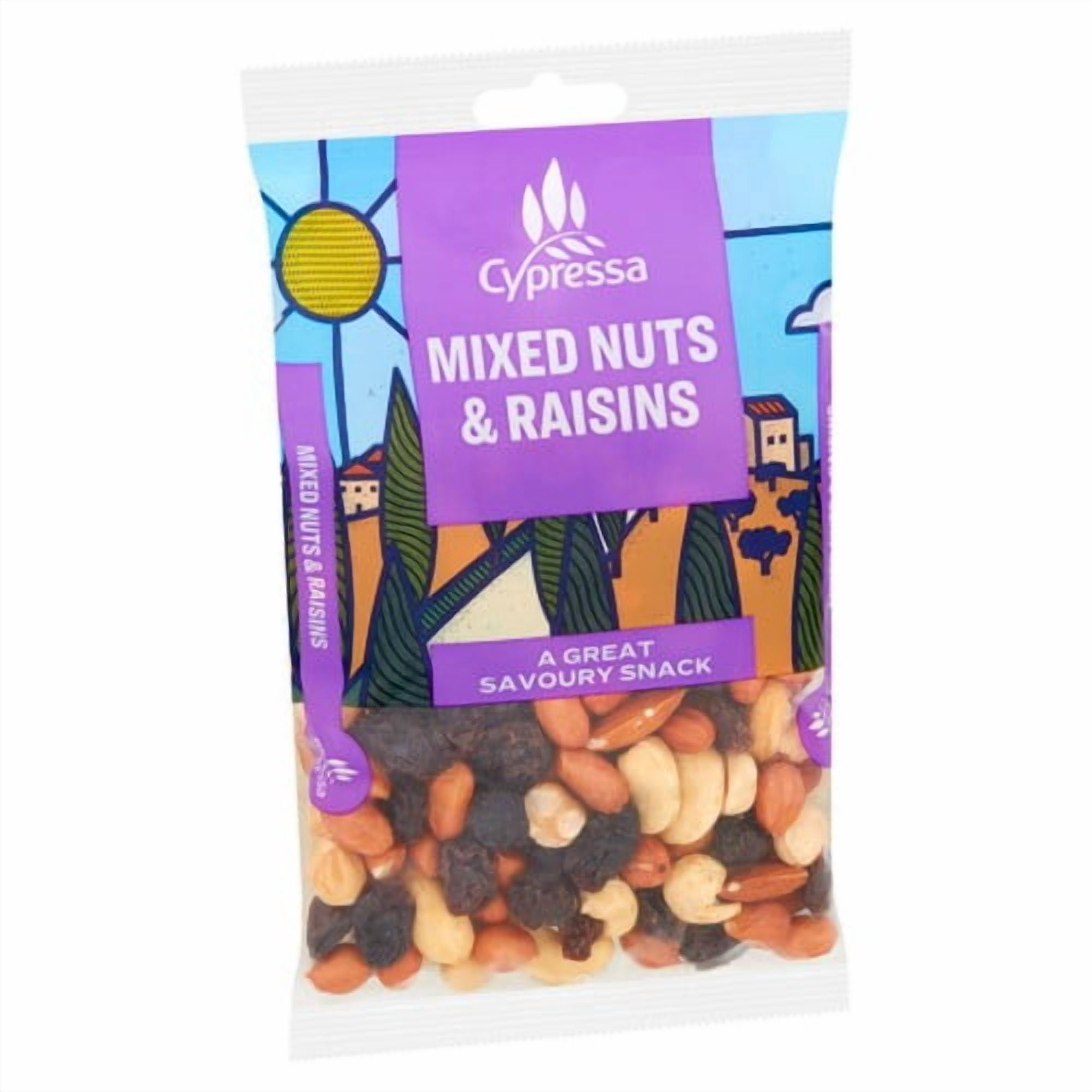 Cypressa Mixed Nuts & Raisins 200g, British Import (Pack of 3)