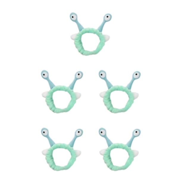 Minnieouse Diadema de felpa con orejas de caracol, robusta y duradera, adorable para lavarse la cara, diadema verde claro Type2 NO2