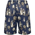 thumbnail image 2 of FREEAMG Raccoons Cute Fluffy Beast Forest Animal Men's Pajama Pants Shorts Sleepwear Lounge Pajama Bottoms, 2 of 7