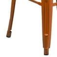 thumbnail image 6 of Emma + Oliver Commercial Grade 30"H Backless Distressed Orange Metal Indoor-Outdoor Barstool, 6 of 7