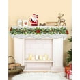 thumbnail image 2 of Christmas Fireplace Mantel Scarf Table Runner,Xmas Pine Needle Botanical Vintage Wooden Garland Mantel Top Tablerunners Dresser Scarves Cover Decorations for Windows Party Living Room 90''x17'', 2 of 6