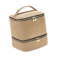 thumbnail image 2 of Bolsa organizadora de esmaltes de uñas, bolso de mano, estuche grande y portátil para guardar aceites esenciales, cosméticos, perfumes, labiales y Marrón, 2 of 8