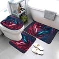 thumbnail image 3 of Bathroom Rugs Sets 3 Piece - Cool Wolf Head Absorbent Non Slip Bath Mats, U-Shape Toilet Lid Cover, Contour Mat, Soft Washable Shower Mats Bath Rug Mat for Bathroom Tub Toilet, 3 of 7