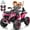 Pink, variant on Joyracer ATV for Kids, 24 Volt Ride on Toys for Toddlers, 800W 4 Wheeler with 2 XL Seater, EVA Tires Power Car Wheels with Remote, Knee Pad, Music, Bluetooth, USB, Black