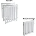 thumbnail image 3 of 4-Panel Wooden Free Standing Foldable Dog Gate Indoor – 24" High, Extra Wide Step-Over Safety Pet Gate for Doorways, Stairs, Hallways, Large Spaces & Playpen for Puppies Indoor Use, White, 3 of 7