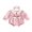 Pink, variant on Cjfdfy Newborn Baby Girl Christmas Outfit Romper Santa Patches Plaid Long Sleeve Bubble Romper And Bow Headband Infant Cute My First Christmas Fall Winter Clothes 0-18M
