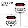thumbnail image 2 of Danger Unlawful Entry Beyond This Point Will Be Met With Lethal Force (2 Pack) 12 inch X 12 inch Shield Shaped Rust-Free Aluminum Metal Signs with Aluminum Mounting Stakes Weather, 2 of 8
