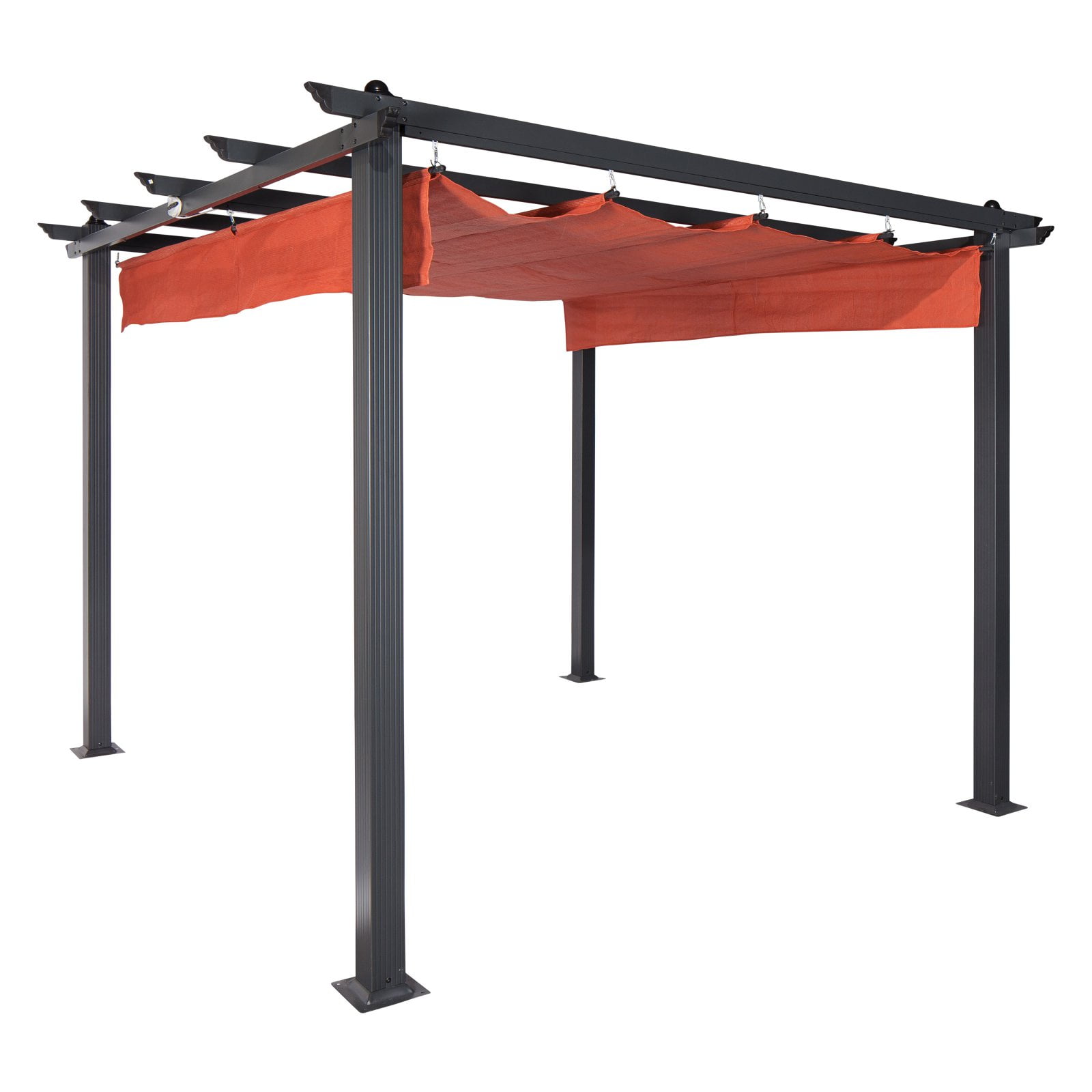 Kozyard Atlantics Outdoor 10x13 Extra Large BBQ Grill Pergola with Sun Shade Gazebo Canopy Beige Canopy,UV Resistant Fabric,