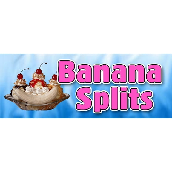 12" BANANA SPLITS DECAL sticker ice cream sundae soda homemade creamy dessert