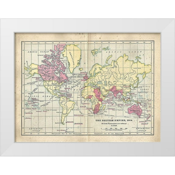 Murdock, Ramona 18x15 White Modern Wood Framed Museum Art Print Titled - Vintage British Empire Map