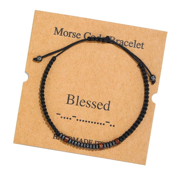 FcBaudy Bracelets for Women, Gifts for Women Inspirational Bracelets Message Funny Jewelry With Wood Beads For Birthday Gifts Code Bracelets