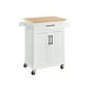 thumbnail image 1 of Carrito de Cocina Madera Carrito de Almacenamiento con Estante Ajustable Isla de Cocina con Clóset de Almacenamiento y Cajones para Comedor, Blanco, 1 of 4
