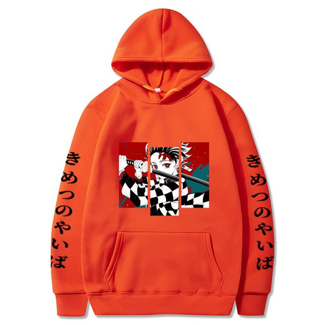 Anime Demon Slayer Japanese Anime Two-Dimensional Peripheral Sweatshirt Anime Peripheral Fashion Casual Hooded Sweatshirt