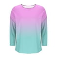 thumbnail image 5 of Gamivast Summer Linen Tops for Women Fashion Gradient Color Casual Long Sleeve Shirts Womens Tops Crew Neck Blouses Vacation Casual Beach Shirts Purple XL Clothes Under $5.00 Recent, 5 of 5