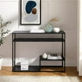 thumbnail image 3 of 42" Metal and Wood Console Table with Tiered Shelves - Black, 3 of 6