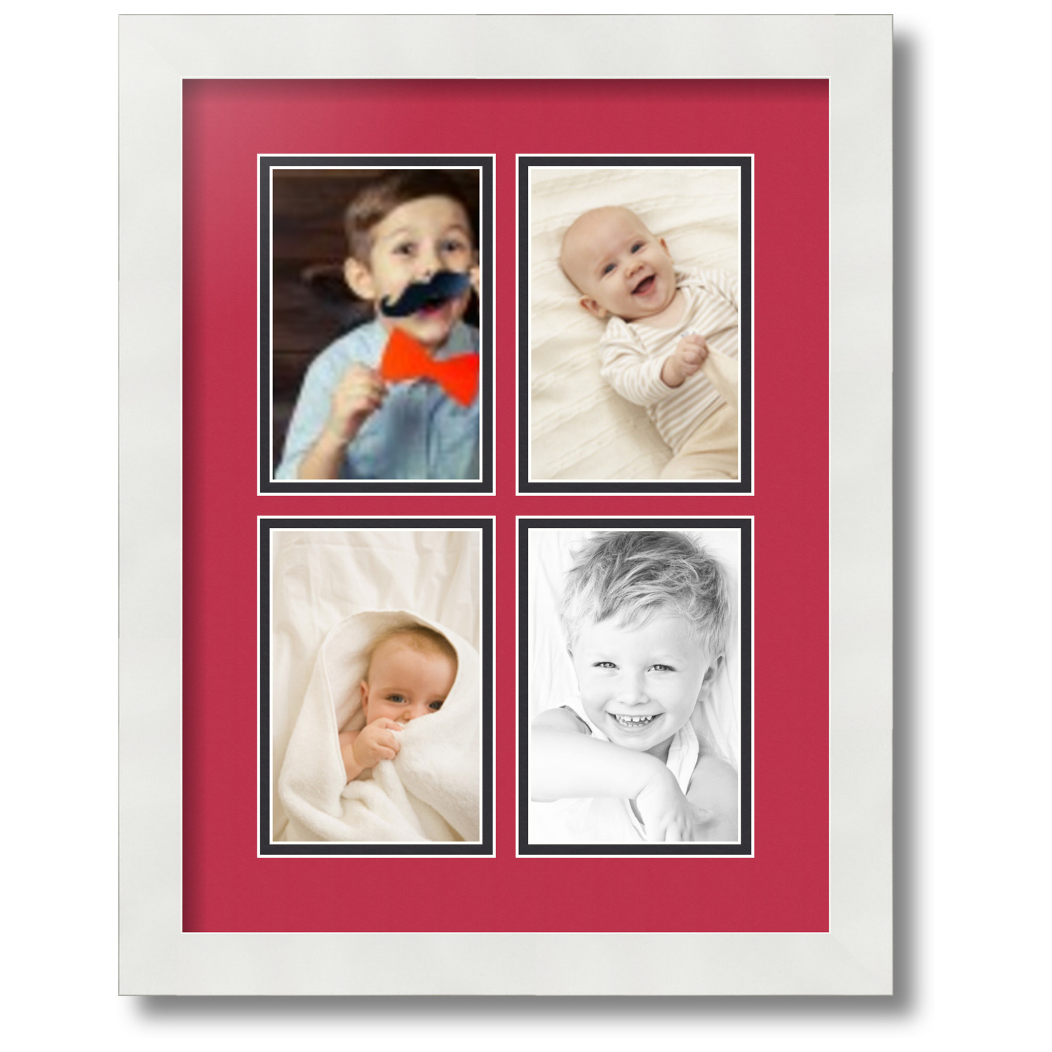 ArtToFrames Collage Photo Picture Frame with 4 4x6" Openings, Framed