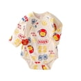 thumbnail image 1 of Summer Rompers For Newborn Girls Spring Cotton Flower Print Floral Cute Triangle Onesie Outfits Yellow Infant To Big Kid 9-14M, 1 of 3