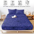thumbnail image 5 of Cal.King Size Fitted Sheet Set - Navy Blue Halloween 3 Piece Bedding Sets 16" Deep Pocket Fitted Sheet with 2 Pillowcases, Black Spiders Net Classic Gingham Brushed Microfiber Hotel Luxury Bed Sheets, 5 of 9