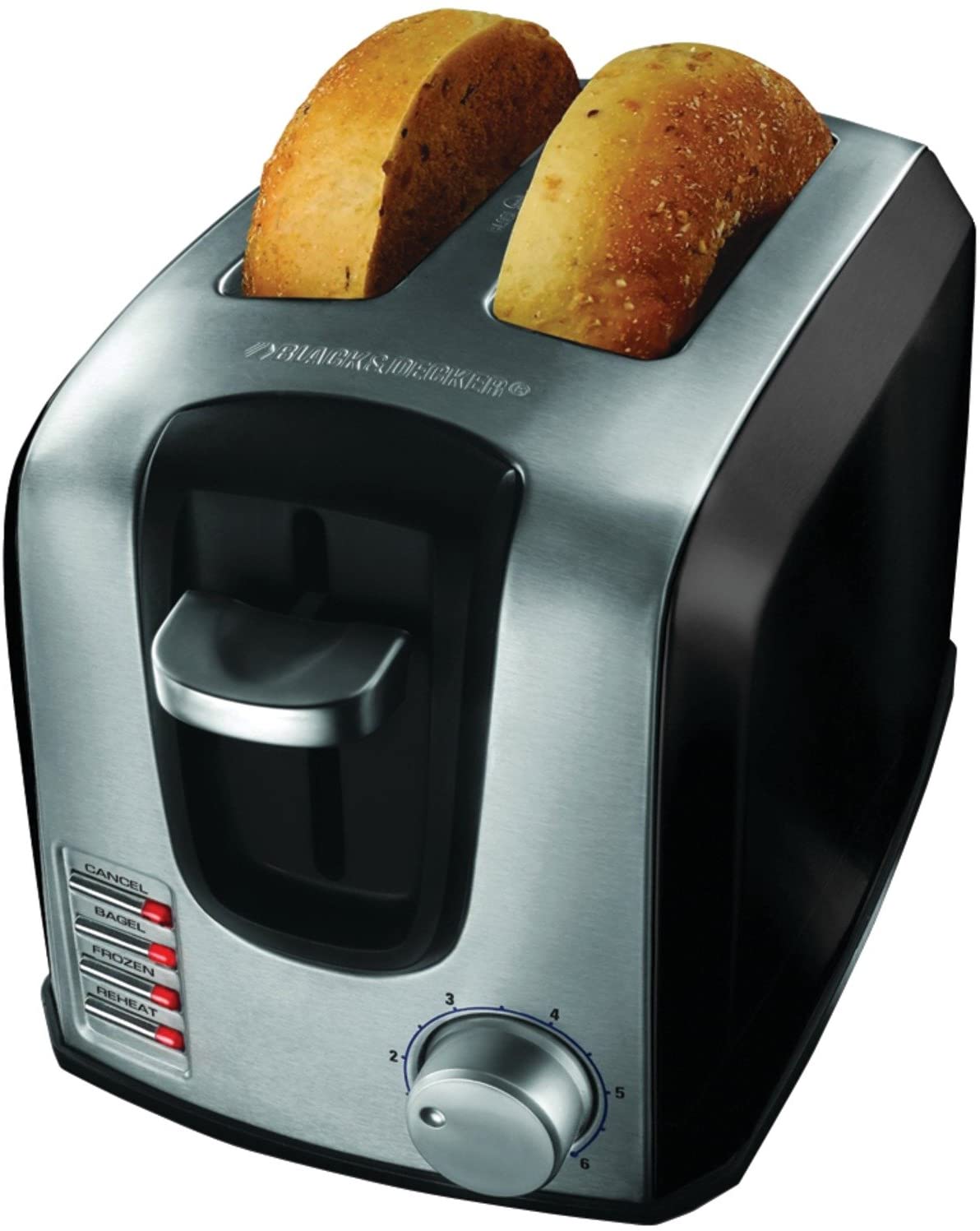 BLACK+DECKER 2Slice Toaster, Modern, Stainless Steel, T2707S, Silver