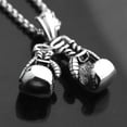 thumbnail image 4 of QQTDFG New Stainless Steel Chain Boxing Glove Pendant Rocky Necklace Silver/Gold/Black-Silver, 4 of 7