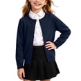 thumbnail image 2 of yillto Girls Cardigan Sweater Button down Knit Long Sleeve Cute Uniform Cardigans Crewneck Fall Clothes, 2 of 6