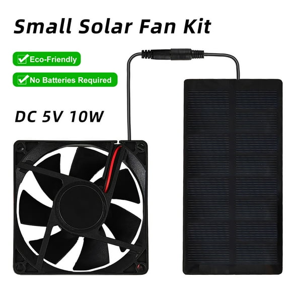 Fan Solar Powered Fan For Outdoor Campin Small Solar Fan With Solar Panel Fan Kit 3000 RPM IP65 Waterproof - Versatile For Homes RVs Greenhouses Pets