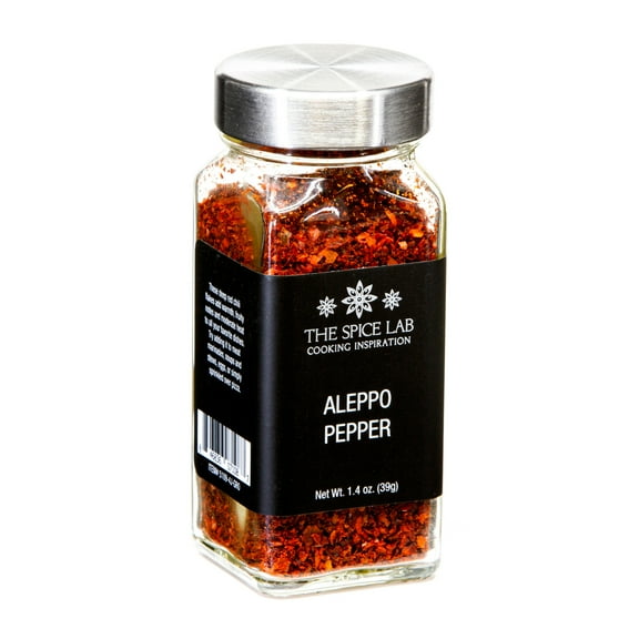 The Spice Lab Aleppo Pepper Chili Flakes - Red Pepper Flakes - 1.4 oz French Jar - 5109