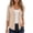 Beige, variant on Women Button Down Square Neck 3/4 Sleeve Casual Comfy Basic Loose Stretch Cardigan Vacation Travel Beach Party Top, Beige S