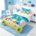 thumbnail image 2 of Manfei Cartoon Initial A Beach Seashell Starfish Twin Comforter Sets for Kids Boys and Girls, Nautical Alphabet Print Bedding Set, Stars Reversible 2-Piece, 1 Comforter and 1 Pillowcase, 2 of 6