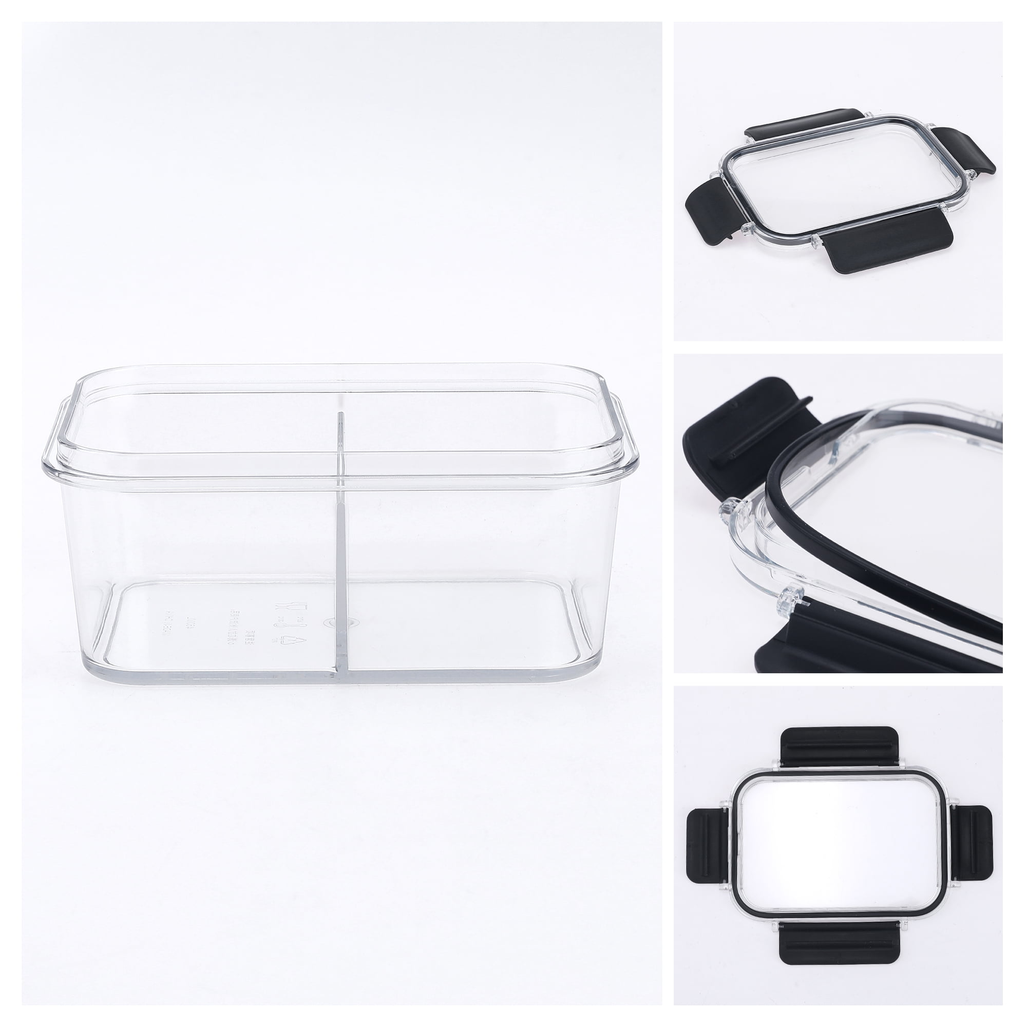 Unique Bargains 5 Packs Food Storage Containers Leakproof Lunch Box 15 oz With-Grid