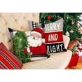 thumbnail image 3 of Red Christmas Pillow Covers 18x18 Set of 4 Farmhouse Christmas Decorations Snowman Wreath Santa Claus Tree Merry Christmas Holly Jolly Winter Holiday Decor Throw Cushion Case for Home Couch S22C17, 3 of 6