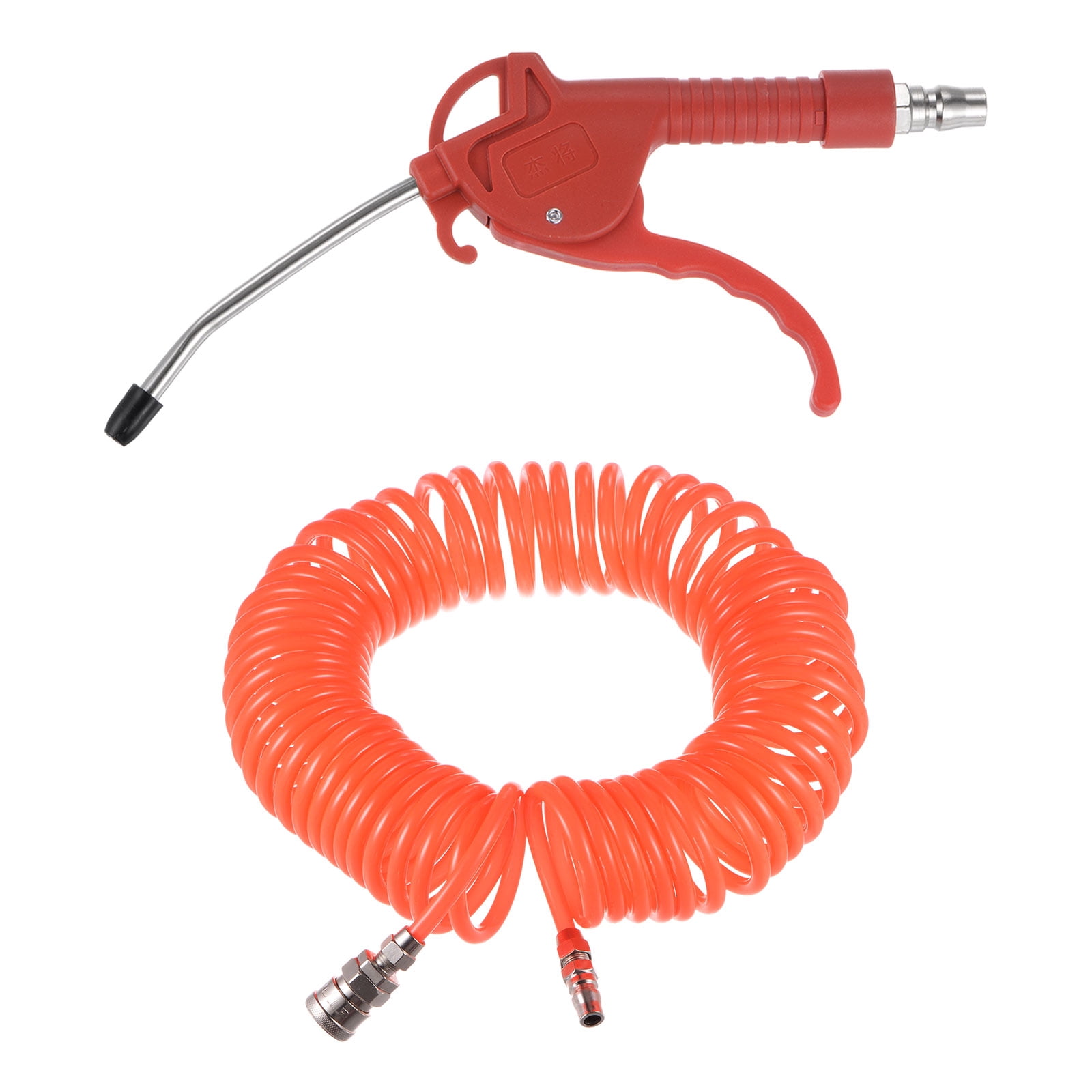 Uxcell Air Blow Gun High Pressure Dust Blower Gun with 4 Inch Long Angled Nozzle 15m Pu Air Hose, Red