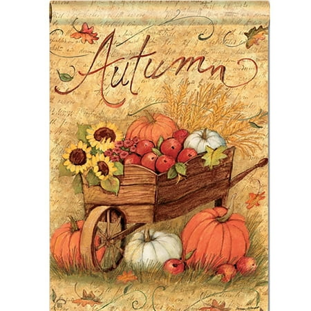 Fall Mini Garden Flag Autumn Pumpkin Cart Garden Flags 12.5